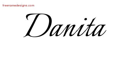 Danita Calligraphic Name Tattoo Designs