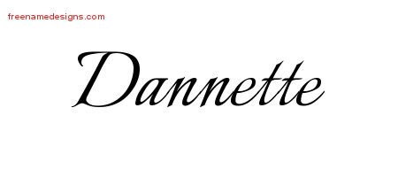 Dannette Calligraphic Name Tattoo Designs