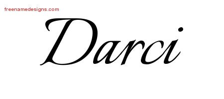 Darci Calligraphic Name Tattoo Designs
