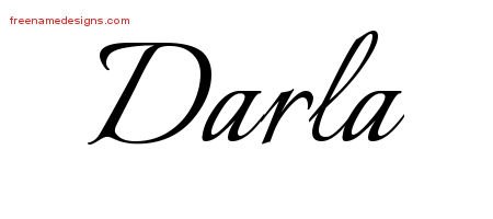 Darla Calligraphic Name Tattoo Designs