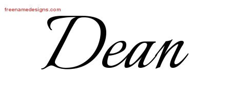 Dean Calligraphic Name Tattoo Designs