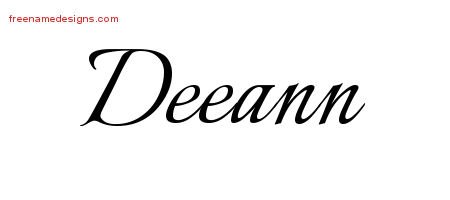 Deeann Calligraphic Name Tattoo Designs