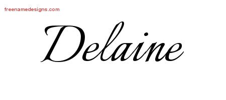 Delaine Calligraphic Name Tattoo Designs