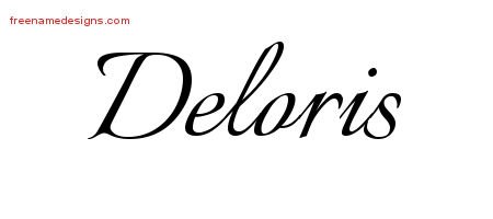Deloris Calligraphic Name Tattoo Designs