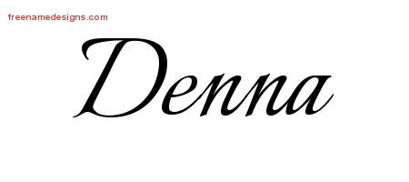Denna Calligraphic Name Tattoo Designs