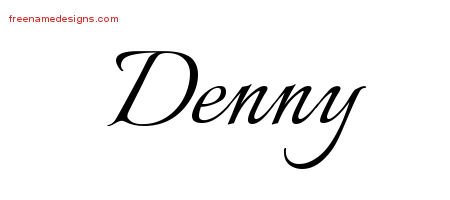 Denny Calligraphic Name Tattoo Designs