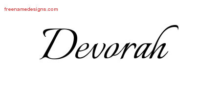Devorah Calligraphic Name Tattoo Designs