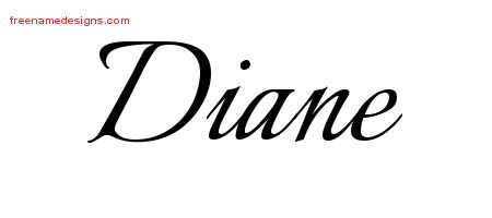Calligraphic Name Tattoo Designs Diane Download Free - Free Name Designs