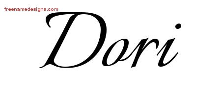 Dori Calligraphic Name Tattoo Designs