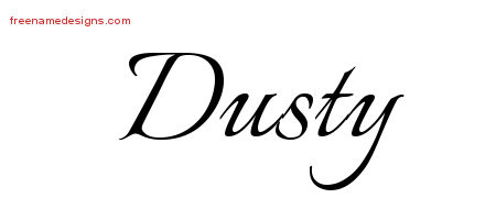 Dusty Calligraphic Name Tattoo Designs