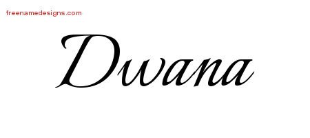 Dwana Calligraphic Name Tattoo Designs