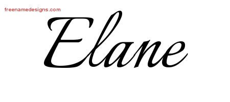Elane Calligraphic Name Tattoo Designs