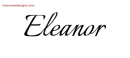 Eleanor Calligraphic Name Tattoo Designs