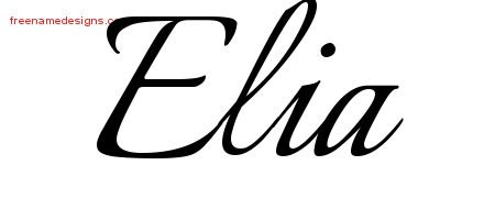 Elia Calligraphic Name Tattoo Designs