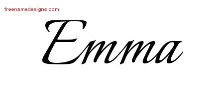 Emma Calligraphic Name Tattoo Designs