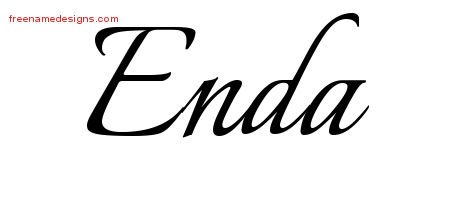 Enda Calligraphic Name Tattoo Designs