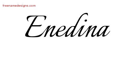 Enedina Calligraphic Name Tattoo Designs