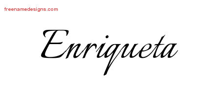 Enriqueta Calligraphic Name Tattoo Designs