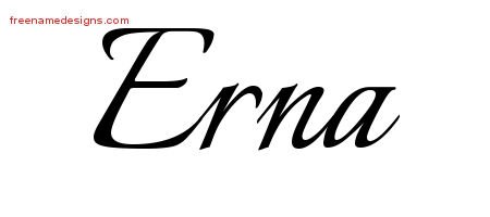 Erna Calligraphic Name Tattoo Designs