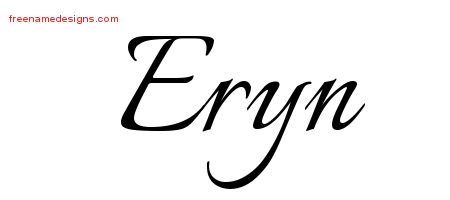 Eryn Calligraphic Name Tattoo Designs