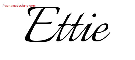 Ettie Calligraphic Name Tattoo Designs