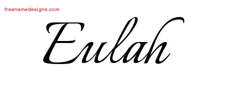 Eulah Calligraphic Name Tattoo Designs