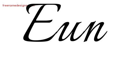 Eun Calligraphic Name Tattoo Designs