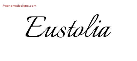 Eustolia Calligraphic Name Tattoo Designs