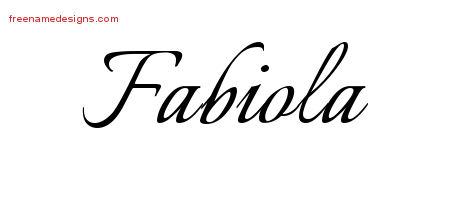 Fabiola Calligraphic Name Tattoo Designs