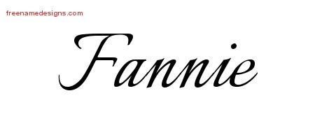 Fannie Calligraphic Name Tattoo Designs