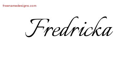 Fredricka Calligraphic Name Tattoo Designs