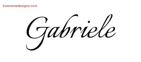 Gabriele Calligraphic Name Tattoo Designs