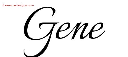 Gene Calligraphic Name Tattoo Designs