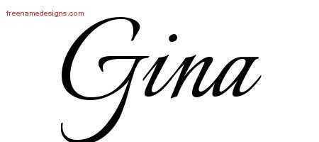 Gina Calligraphic Name Tattoo Designs