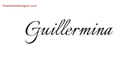 Guillermina Calligraphic Name Tattoo Designs