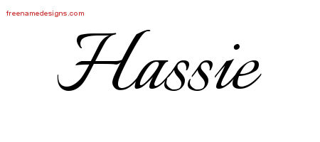 Hassie Calligraphic Name Tattoo Designs