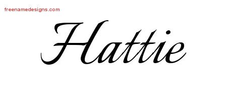 Hattie Calligraphic Name Tattoo Designs