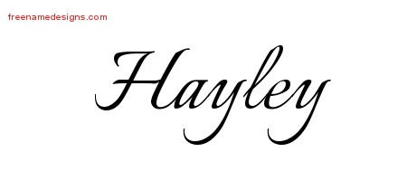 Hayley Calligraphic Name Tattoo Designs