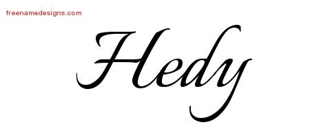 Hedy Calligraphic Name Tattoo Designs