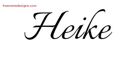 Heike Calligraphic Name Tattoo Designs