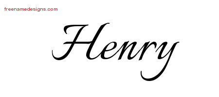 Henry Calligraphic Name Tattoo Designs