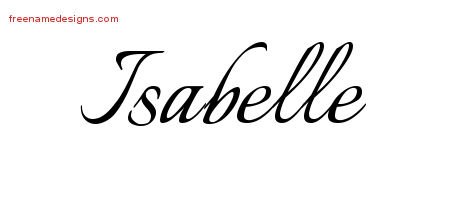 Isabelle Calligraphic Name Tattoo Designs