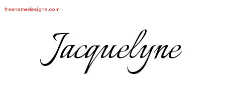 Jacquelyne Calligraphic Name Tattoo Designs