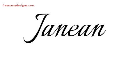 Janean Calligraphic Name Tattoo Designs