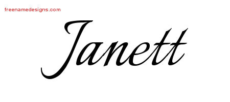 Calligraphic Name Tattoo Designs Janett Download Free - Free Name Designs