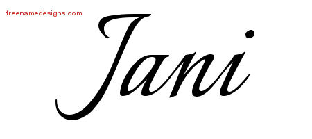 Jani Calligraphic Name Tattoo Designs
