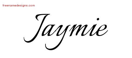 Jaymie Calligraphic Name Tattoo Designs