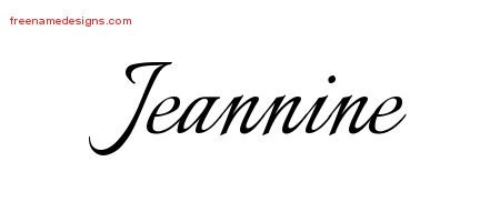 Jeannine Calligraphic Name Tattoo Designs