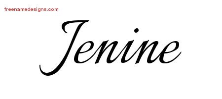 Jenine Calligraphic Name Tattoo Designs