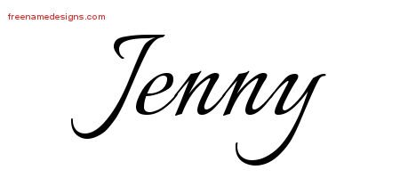 Jenny Calligraphic Name Tattoo Designs